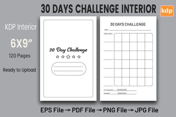 Download 30 Days Challenge Tracker  | KDP Interio - Premium Resources